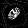 Men's Sterling Silver Celtic Ring Wedding Band Gents 925 Hallmark Sizes R - Z