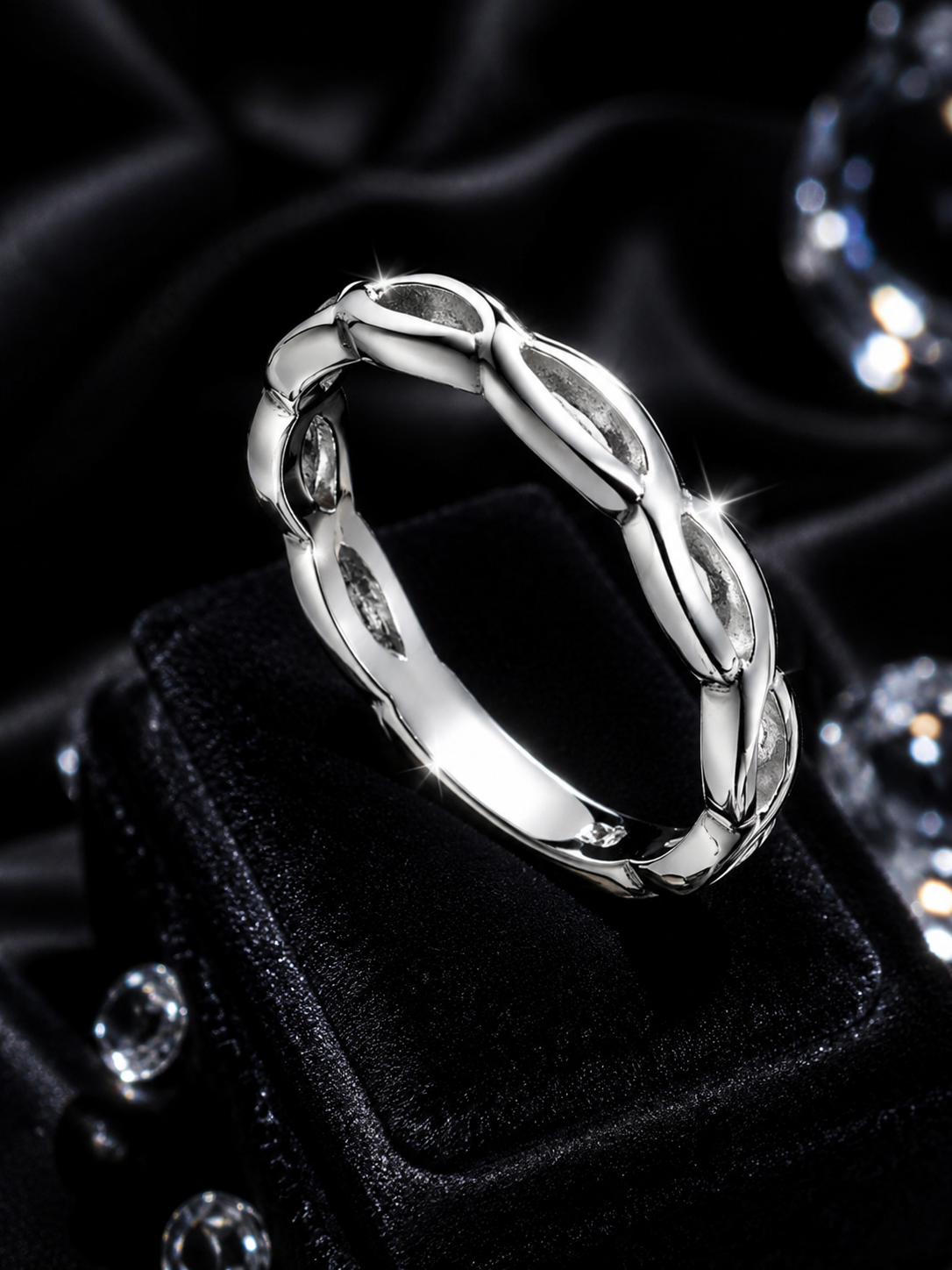 Sterling Silver Twist Ring 925 Hallmarked Size K - S British Made Brand New