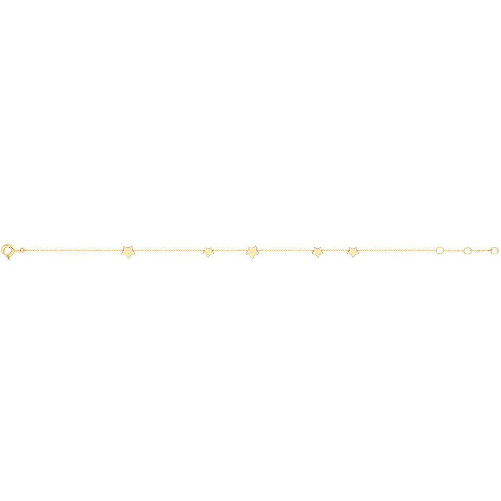 Ladies Star Design Bracelet Solid 9ct Yellow Gold 375 Hallmarked British Made 