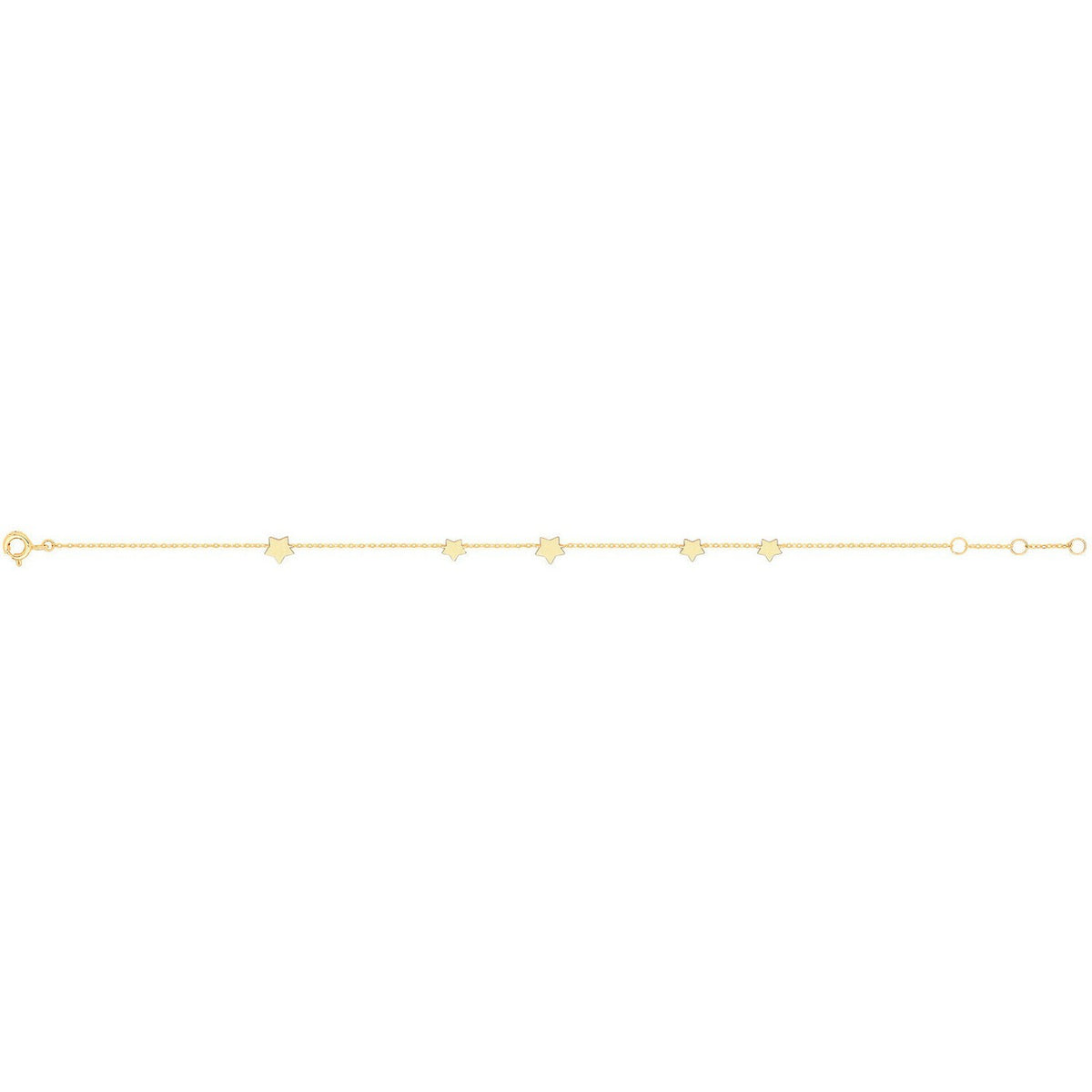 Ladies Star Design Bracelet Solid 9ct Yellow Gold 375 Hallmarked British Made 