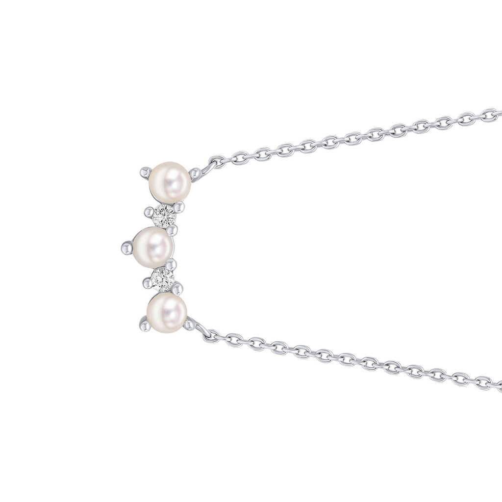 Curved Freshwater Pearl Necklace Sterling Silver 925 Hallmarked Brand New Boxed