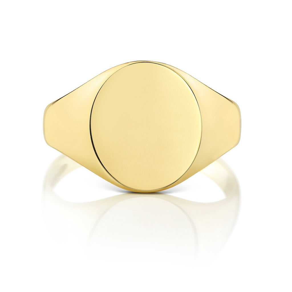 Mens 9ct Yellow Gold Signet Ring 375 Hallmarked British Made Size K - Z