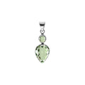 Green Amethyst Teardrop Pendant Sterling Silver 925 Hallmarked All Chain Lengths