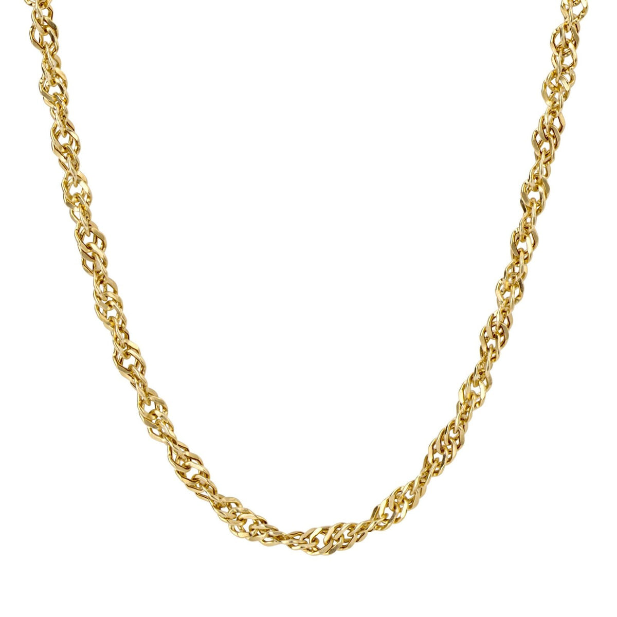 Singapore Chain Necklace 9ct Yellow Gold 375 Hallmarked British Made Brand New