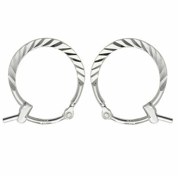 Sterling Silver Hoop Earrings 15mm 925 Hallmarked Diamond Cut British Made