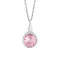 Pink Crystal Teardrop Pendant Sterling Silver 925 Hallmarked All Chain Lengths
