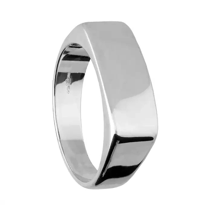 Sterling Silver Gents Ring Signet Band Design Hallmarked Size P - Z British Made