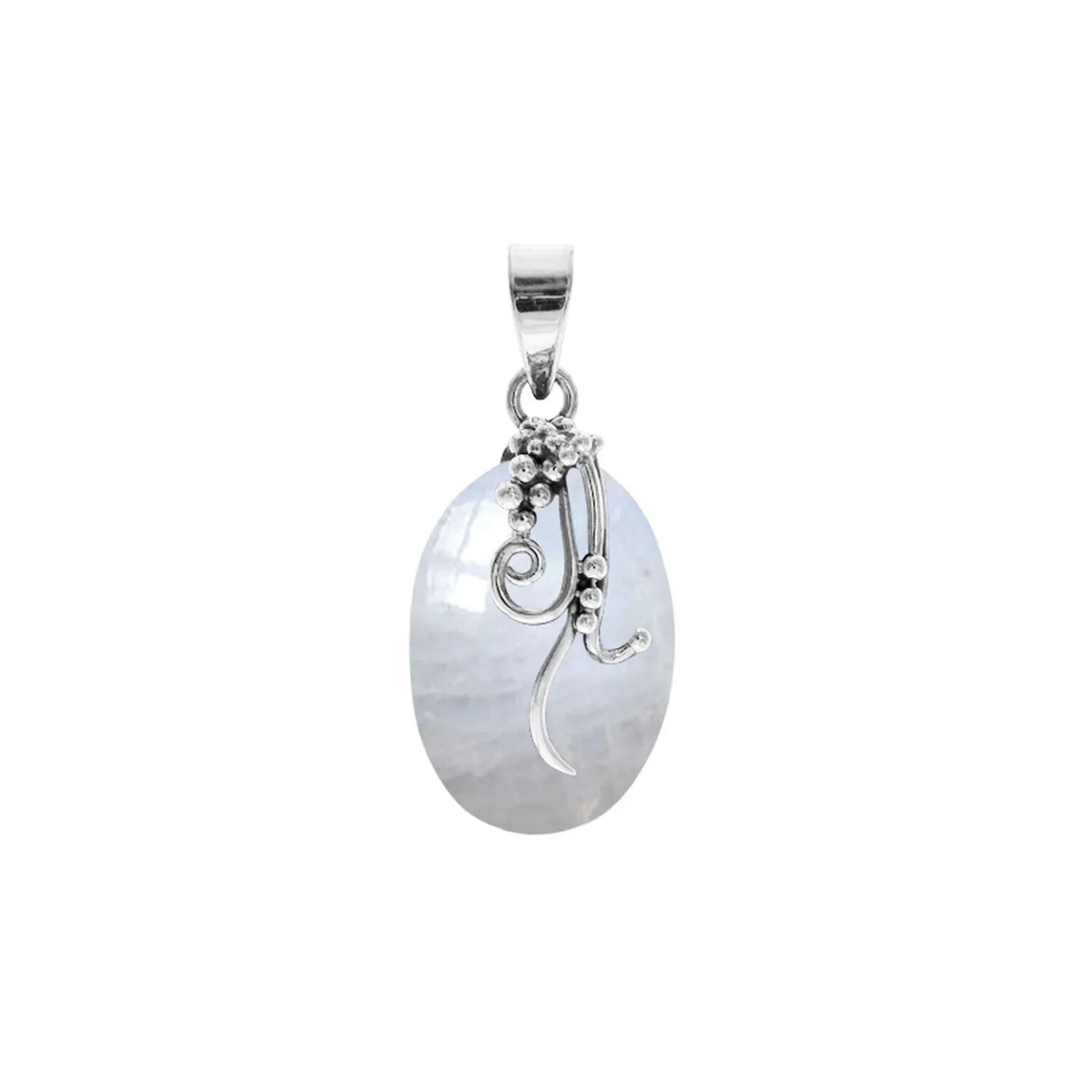 Oval Vine Moonstone Pendant Sterling Silver 925 Hallmarked All Chain Lengths