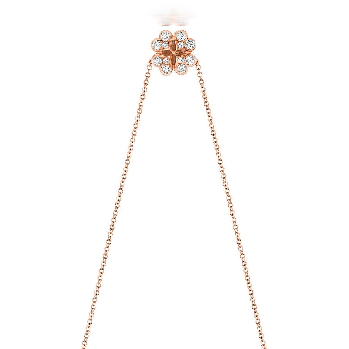 12 Natural Diamond Clover Necklace 18ct Rose Gold Hallmarked British Made