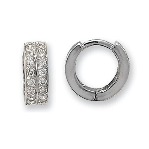 Mens Huggie Hoop Earring Chunky 9ct White Gold Gents 375 Hallmarked Brand New