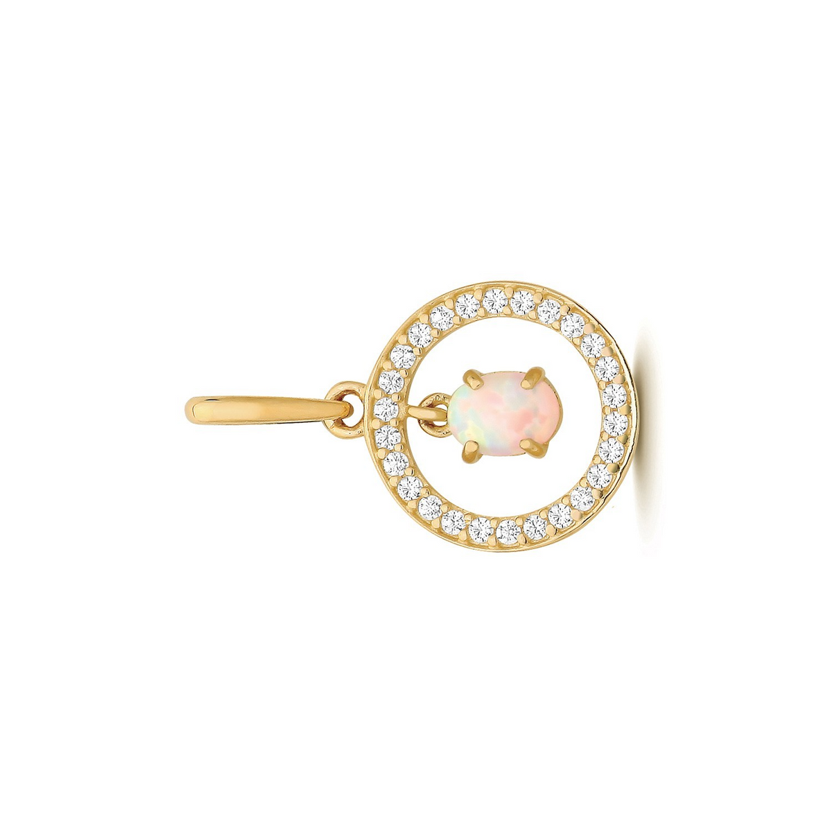 Natural Halo Opal 9ct Yellow Gold Pendant 375 Hallmarked All Chain Lengths