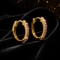 Amethyst Hoop Earrings 9ct Yellow Gold Plated Hallmarked Brand New Boxed