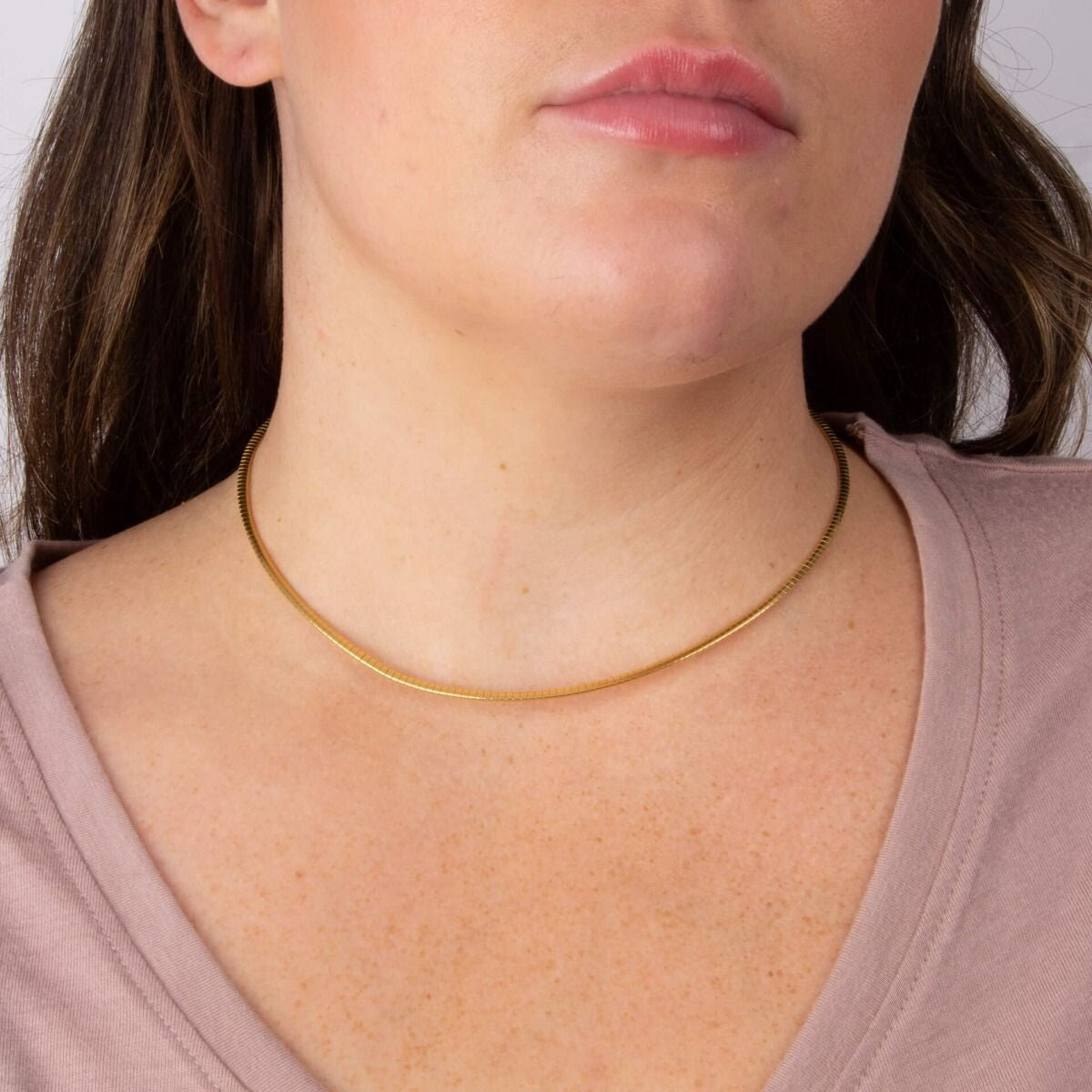 Omega Chain Necklace 9ct Yellow Gold Plated Hallmarked British Made Brand New