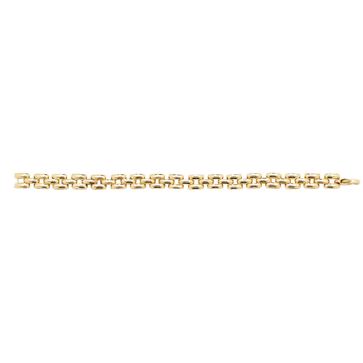 Railroad Link Bracelet 9ct Yellow Gold 375 Hallmarked British Made Brand New