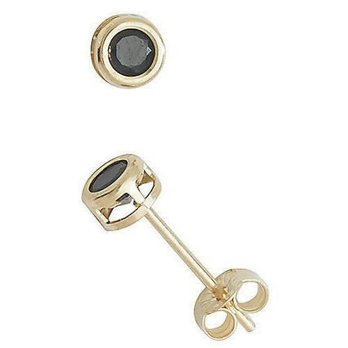 Yellow Gold Sapphire Earrings Solitaire Natural Stone 375 9 Carat New Boxed