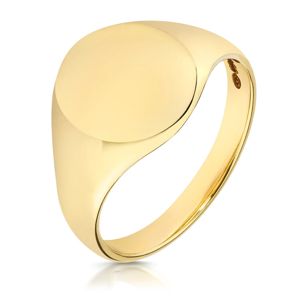 Mens 9ct Yellow Gold Signet Ring 375 Hallmarked British Made Size K - Z