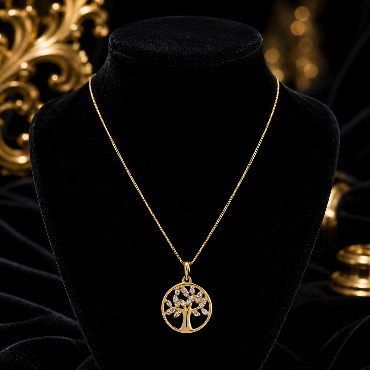 Tree Of Life 9ct Yellow Gold Pendant Hallmarked British Made All Chain Lengths