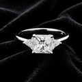 Cushion Cluster Ring Sterling Silver 925 Hallmark British Made Size L - Q