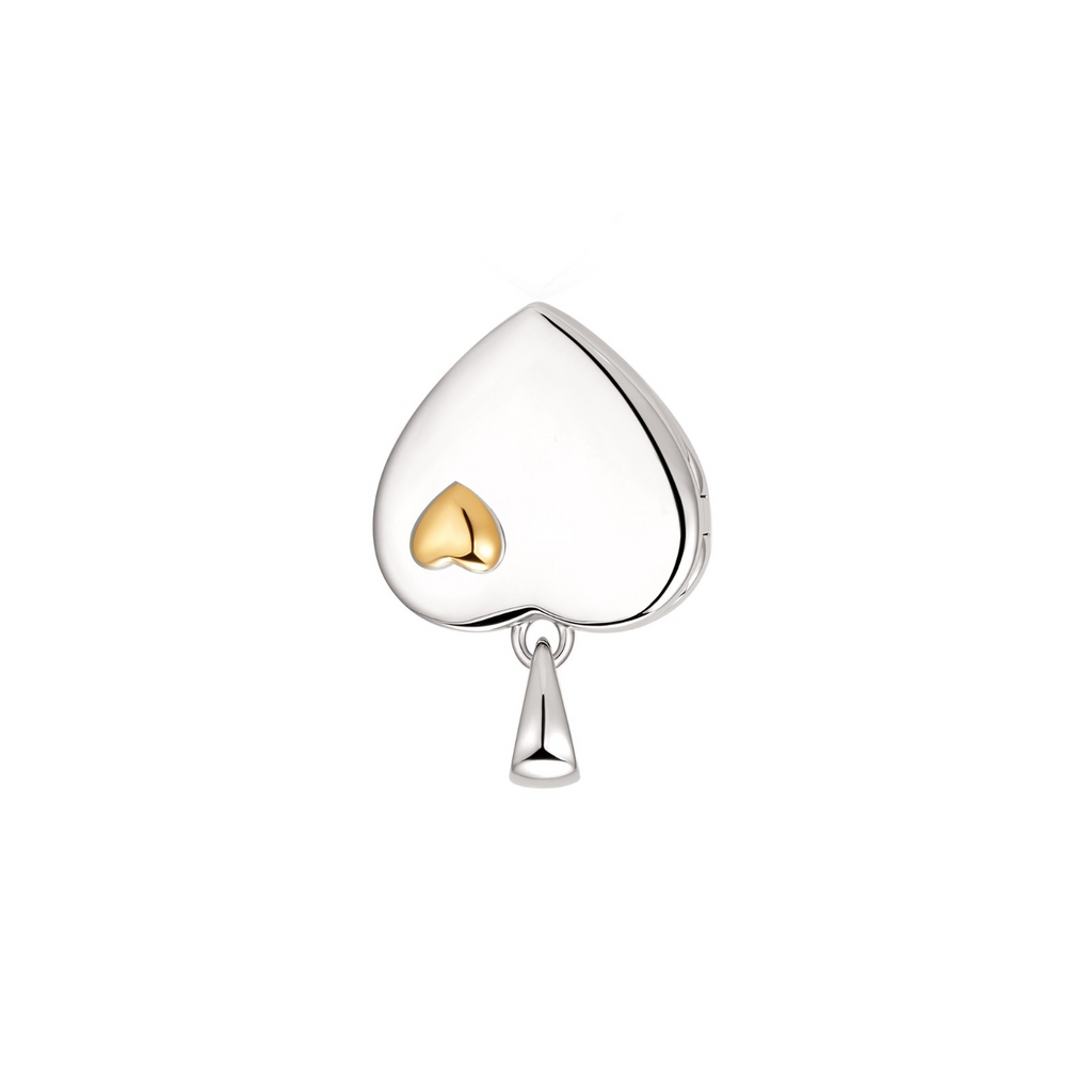 2 Tone Heart Locket 9ct Gold Plated Hallmarked British Made All Chain Lengths