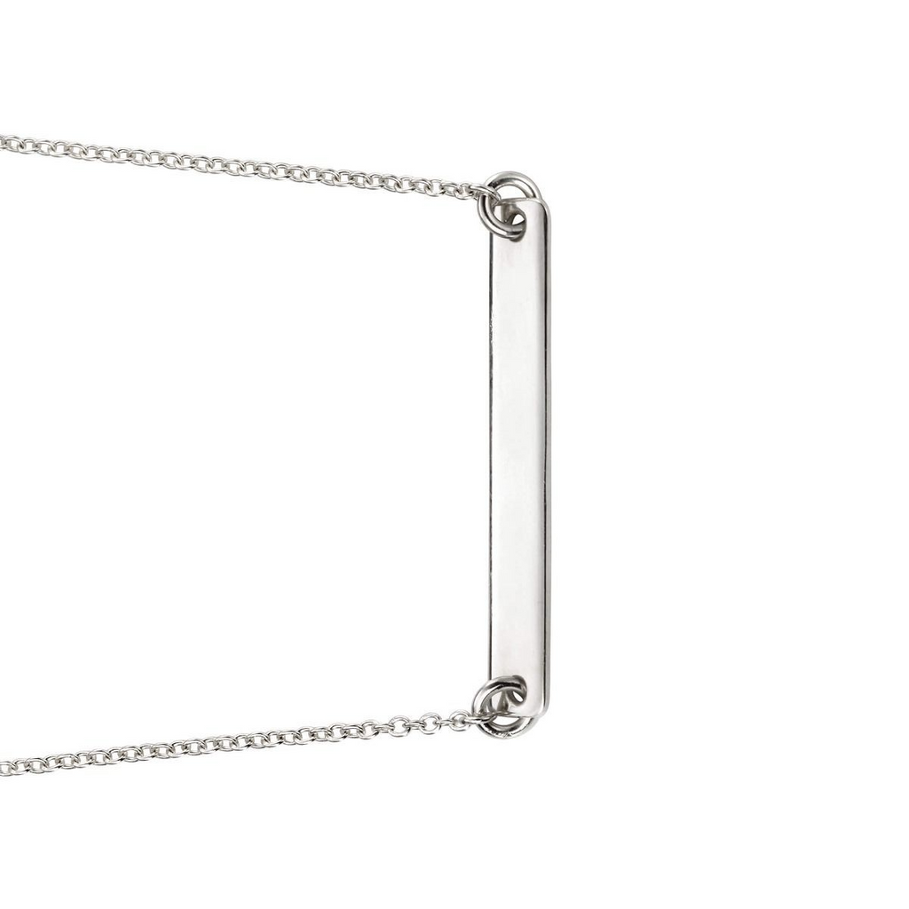 Engravable Bar Pendant Sterling Silver 925 Hallmarked All Chain Lengths