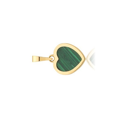 Flush Natural Malachite 9ct Yellow Gold Pendant 375 Hallmarked All Chain Lengths