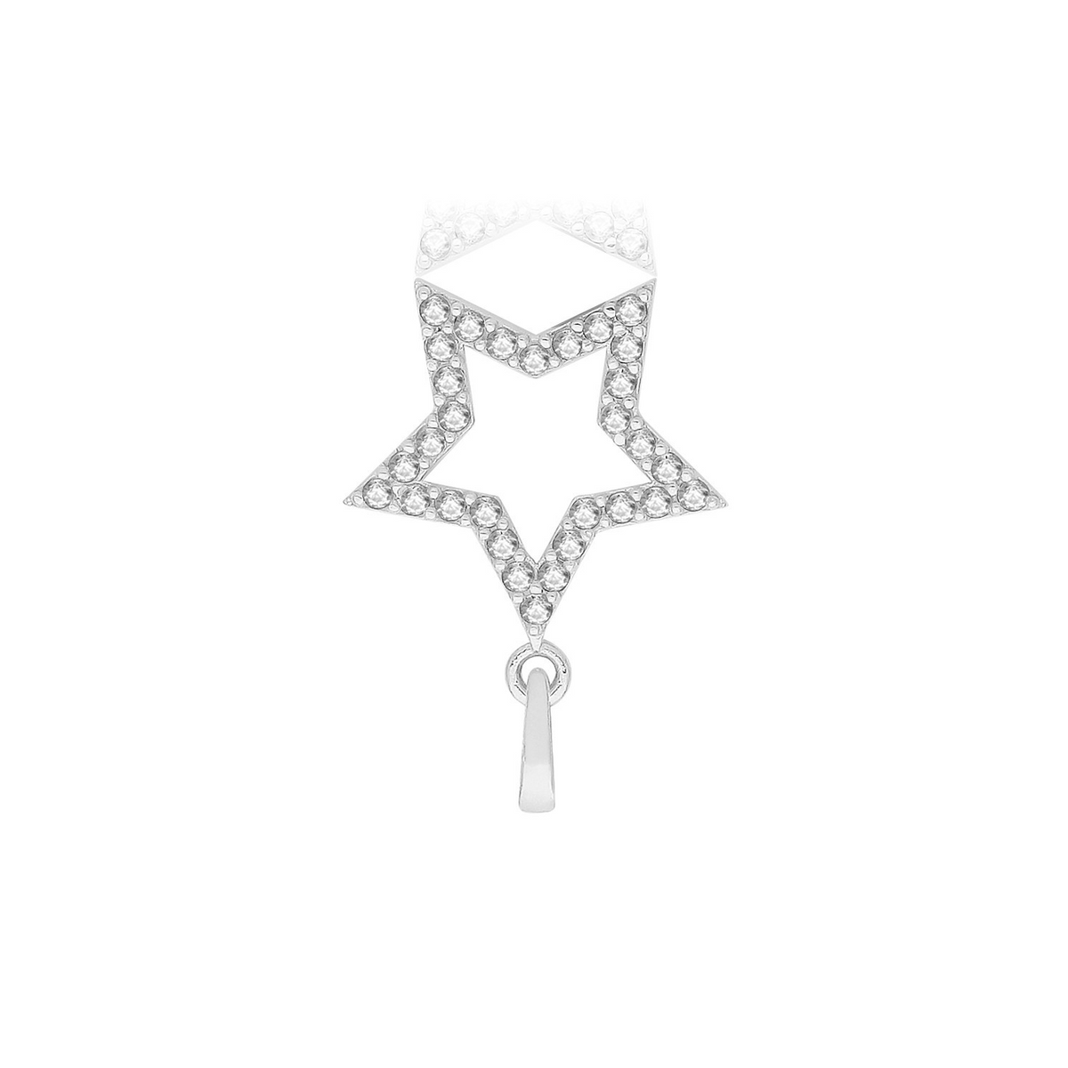 Star 9ct White Gold Pendant 375 Hallmarked British Made All Chain Lengths