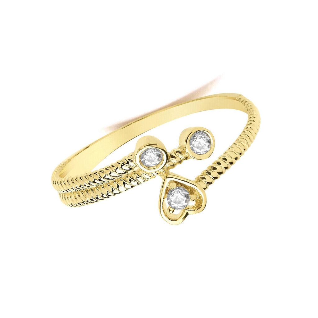 Twisted Heart Ring 9ct Yellow Gold Hallmarked Sizes J - T British Made