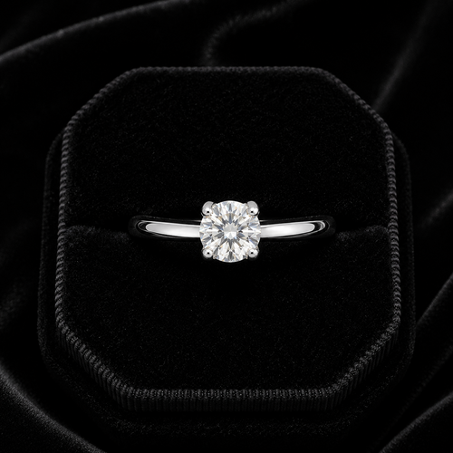 0.5ct Solitaire Ring Sterling Silver 925 Hallmarked British Made Size L - Q