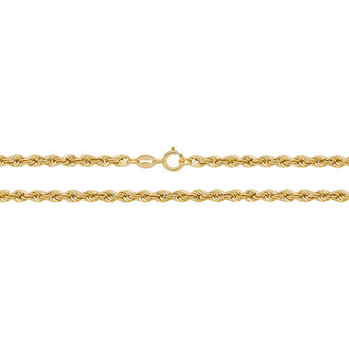 Yellow Gold Rope Chain British Made Fully Hallmarked 20" Weight 4.8g