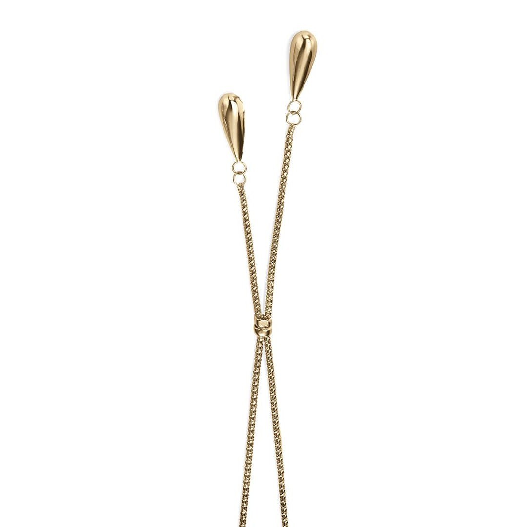 Double Teardrop Necklace 9ct Yellow Gold 375 Hallmarked British Made Brand New