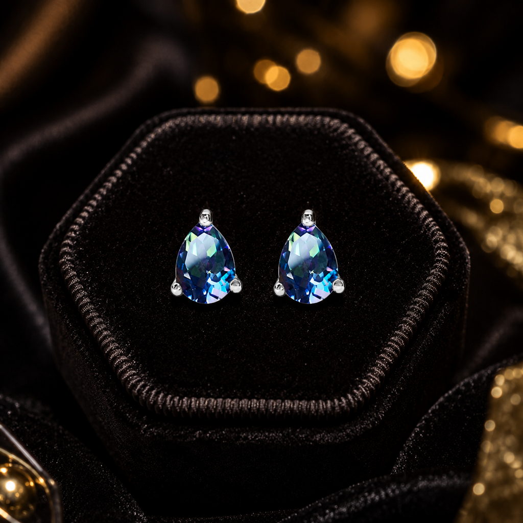 Natural Topaz Teardrop Earrings Sterling Silver 925 Hallmark Brand New Boxed