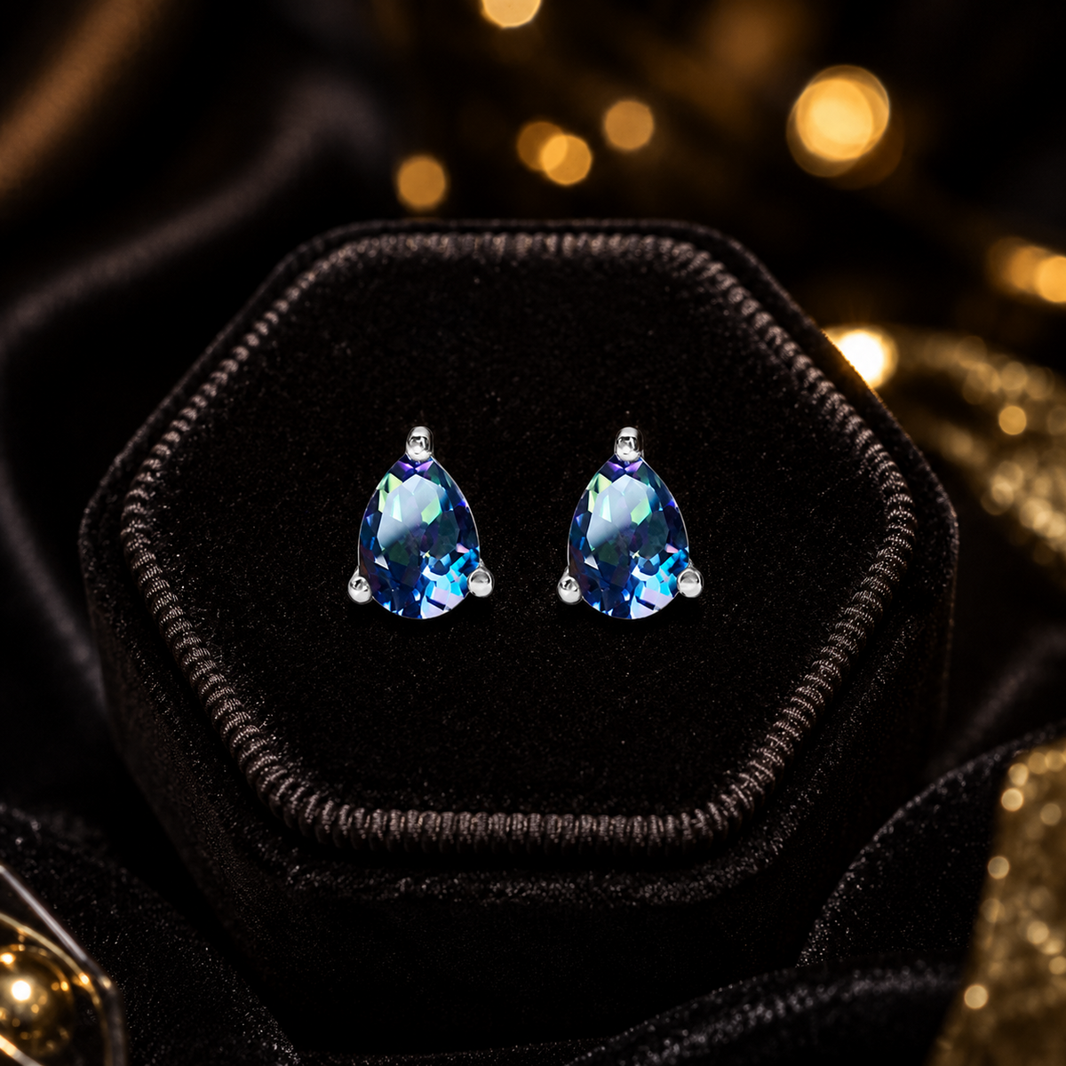 Natural Topaz Teardrop Earrings Sterling Silver 925 Hallmark Brand New Boxed