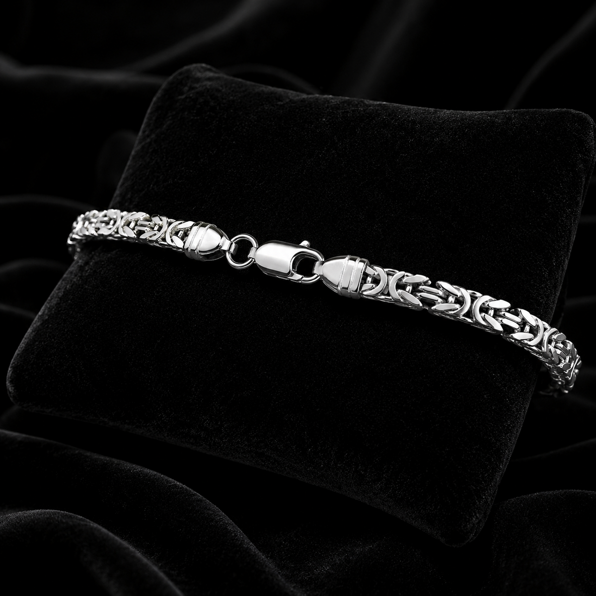 Sterling Silver Byzantine Bracelet British Made 925 Hallmarked 8" Weight 18.2g