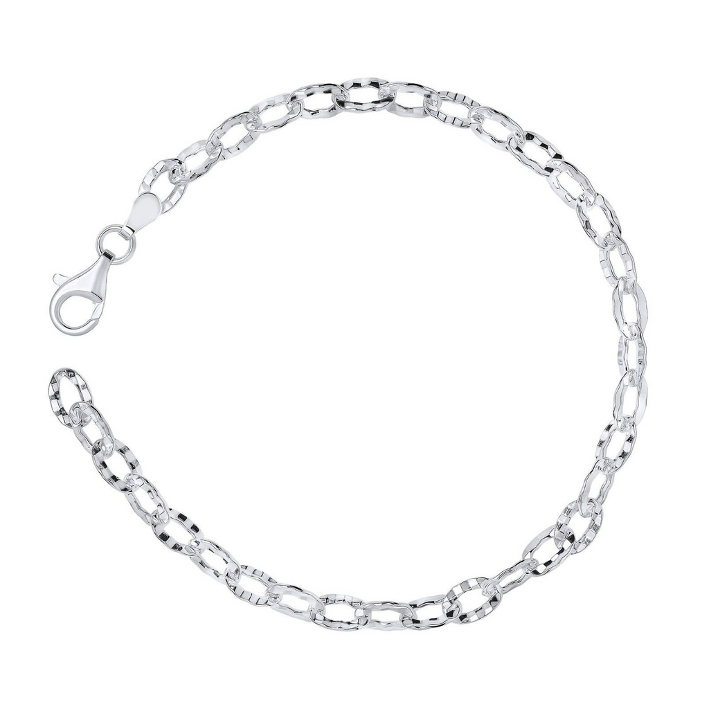 Textured Anchor Chain Bracelet British Made 925 Hallmark Brand New 19cm
