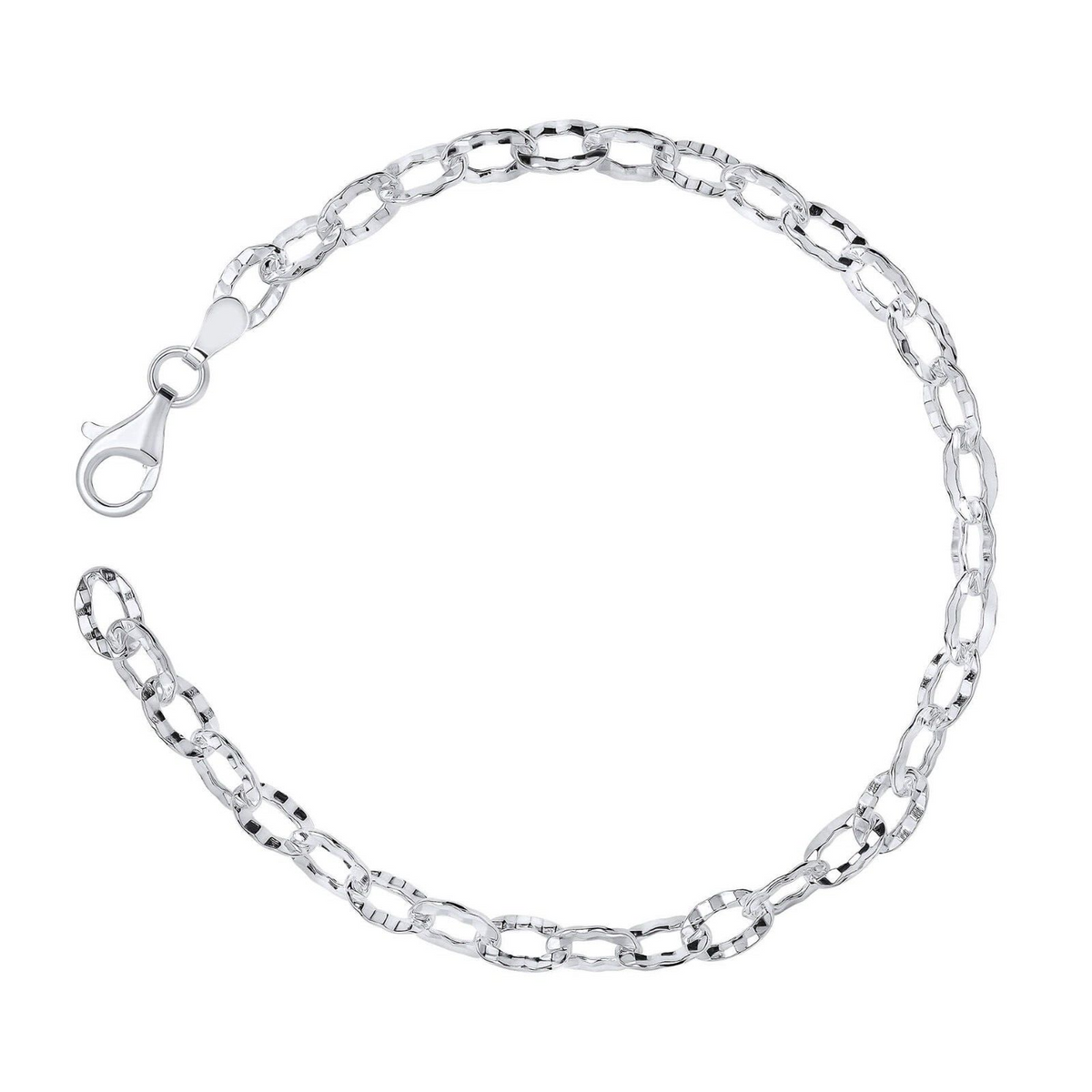 Textured Anchor Chain Bracelet British Made 925 Hallmark Brand New 19cm