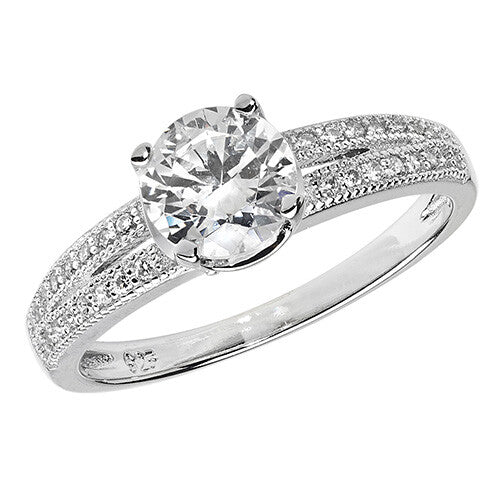 Sterling Silver Solitaire Ring Engagement Gemstone 925 Hallmarked Size K - T
