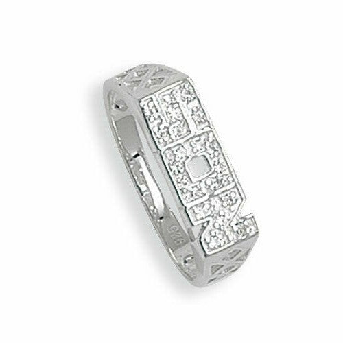 Son Gemstone Ring Basket Sides Sterling Silver 925 Hallmarked Sizes L - U