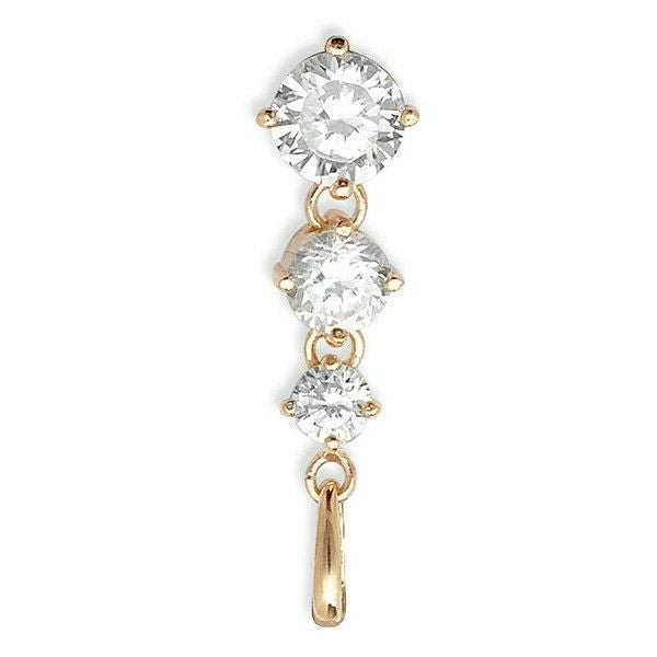 9ct Yellow Gold 3 Stone Drop Pendant Hallmarked British Made All Chain Lengths