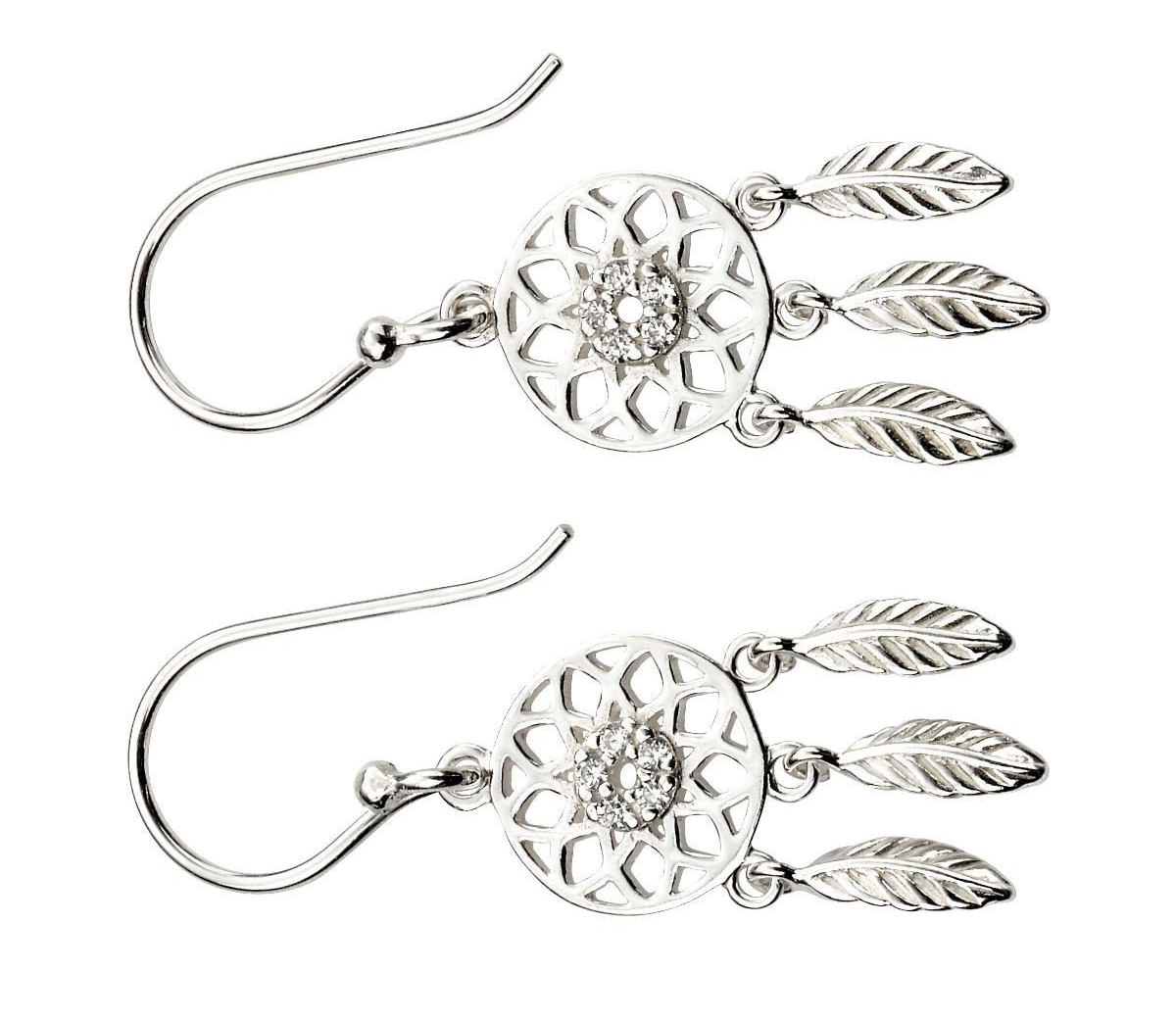 Leaf Dream Catcher Earrings Solid Sterling Silver 925 Hallmarked Brand New Boxed