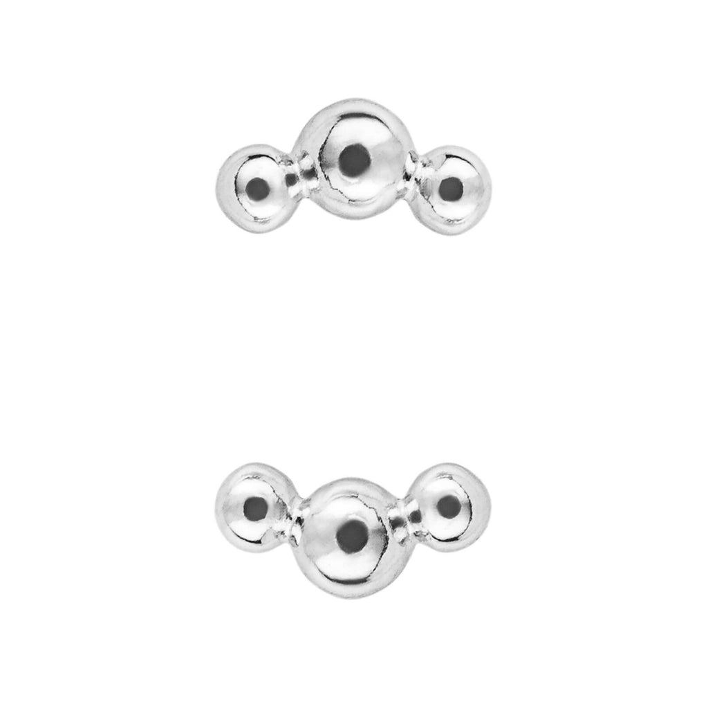 Triple Ball Stud Earrings Sterling Silver 925 Hallmarked Brand New Boxed