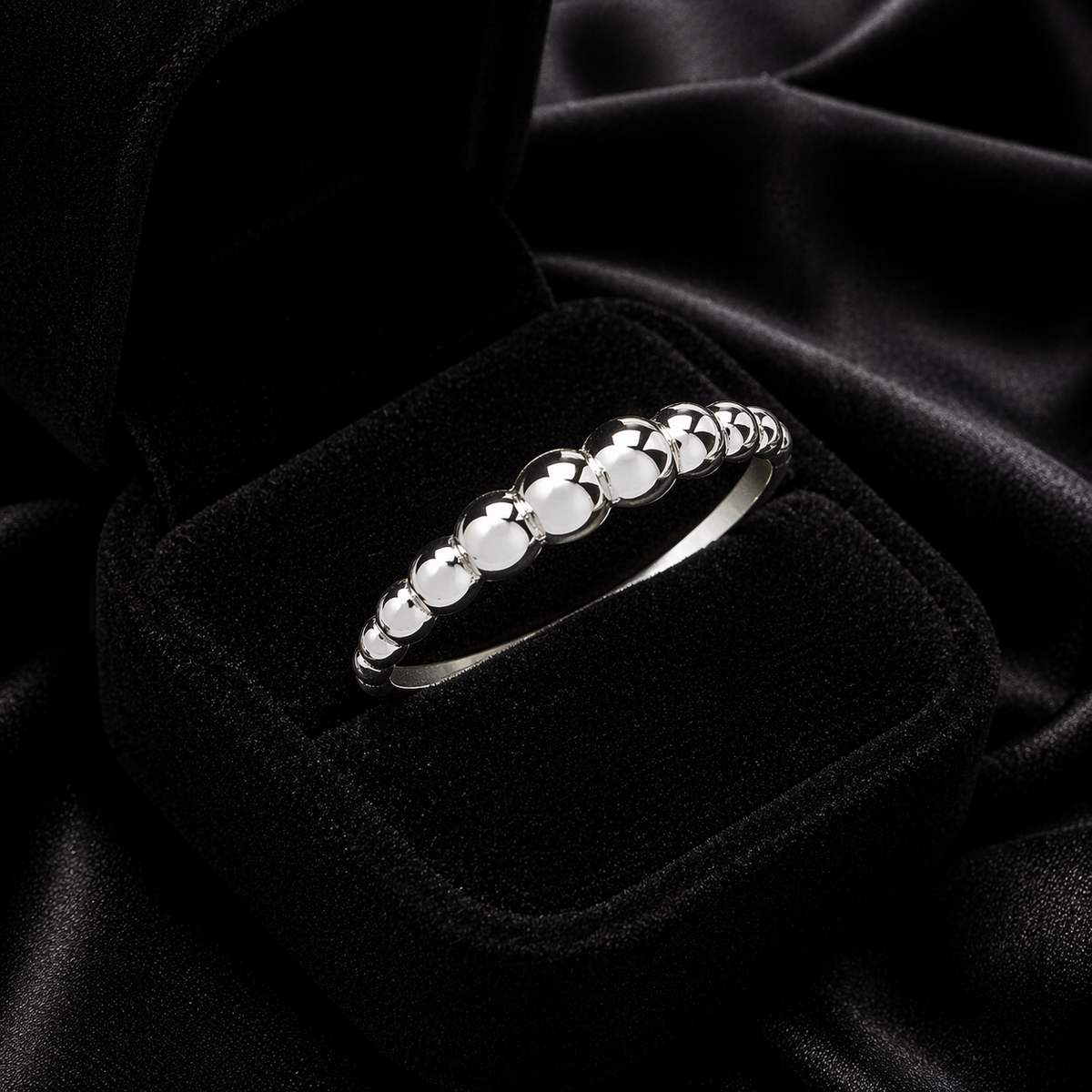 Bobble Ring 9ct White Gold 375 Hallmarked Sizes J - T British Made