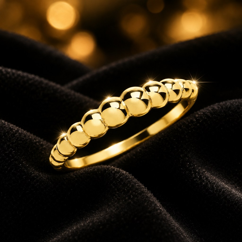 Bobble Ring 9ct Yellow Gold Hallmarked Sizes J - T British Made