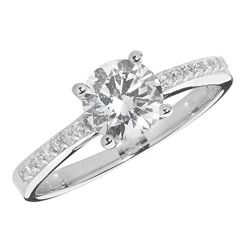 Sterling Silver Solitaire Ring Engagement Gemstone 925 Hallmarked Size K - T