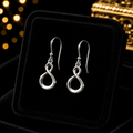 Infinity Drop Earrings Solid Sterling Silver 925 Hallmarked Brand New Boxed