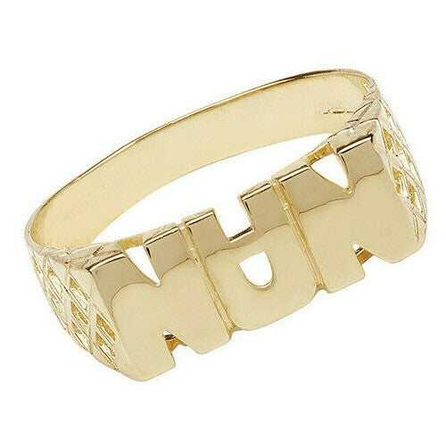 Nan Ring 9ct Yellow Gold 375 Hallmarked Sizes J - S British Made