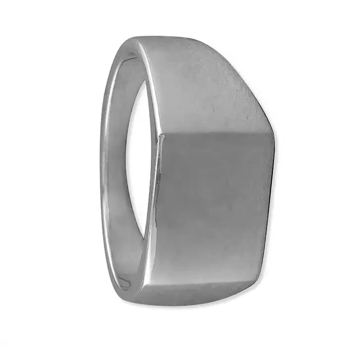 Sterling Silver Gents Ring Oval Signet Design Hallmarked Size P - T British Made