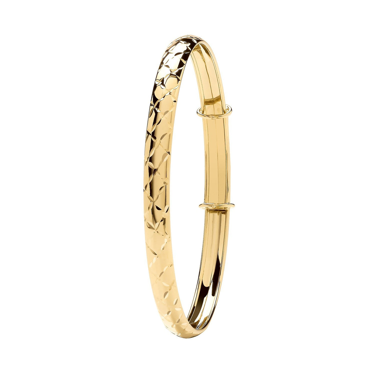 9ct Yellow Gold DC Expandable Bangle 375 Hallmarked British Made Brand New
