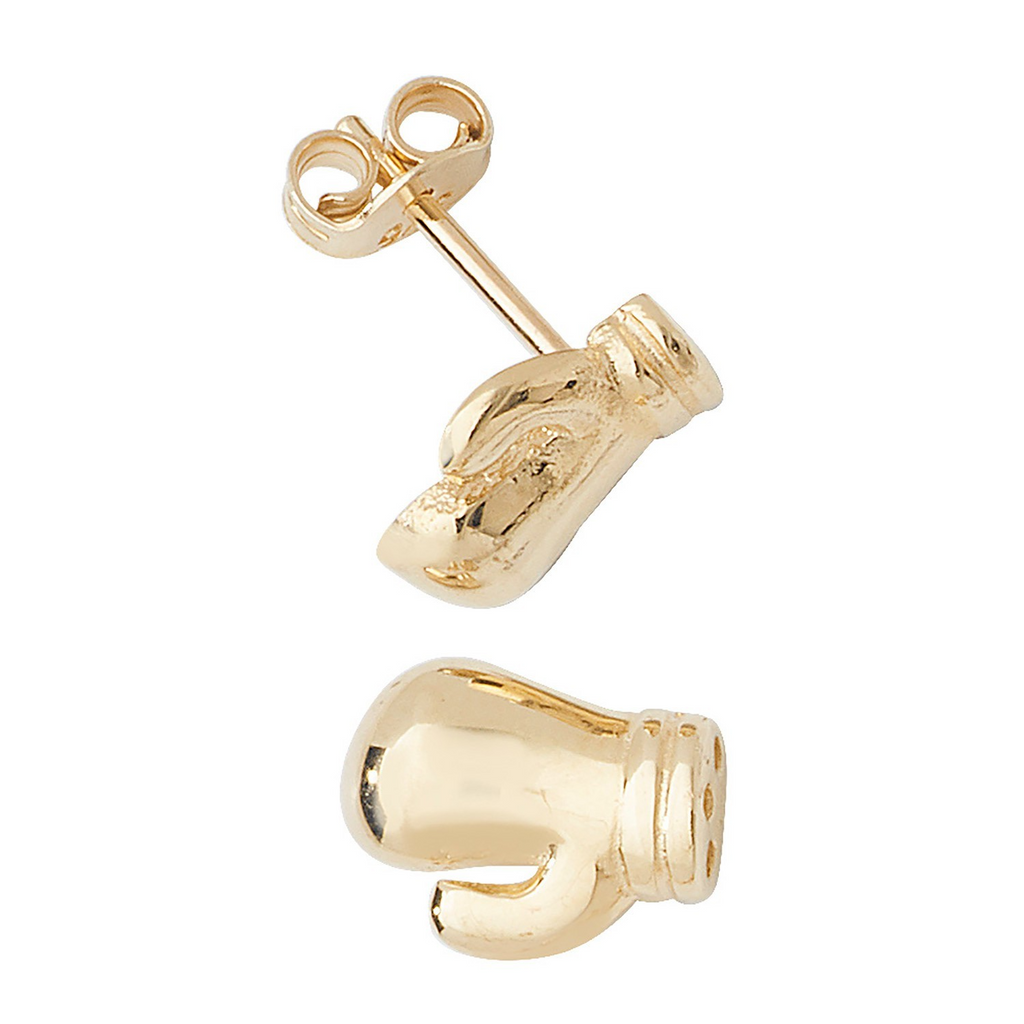Mens Boxing Glove Earrings 9ct Yellow Gold Gents 375 Hallmarked Brand New Boxed