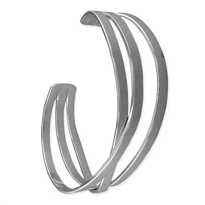 3 Striple Bangle Sterling Silver 925 Hallmarked British Made Brand New Boxed