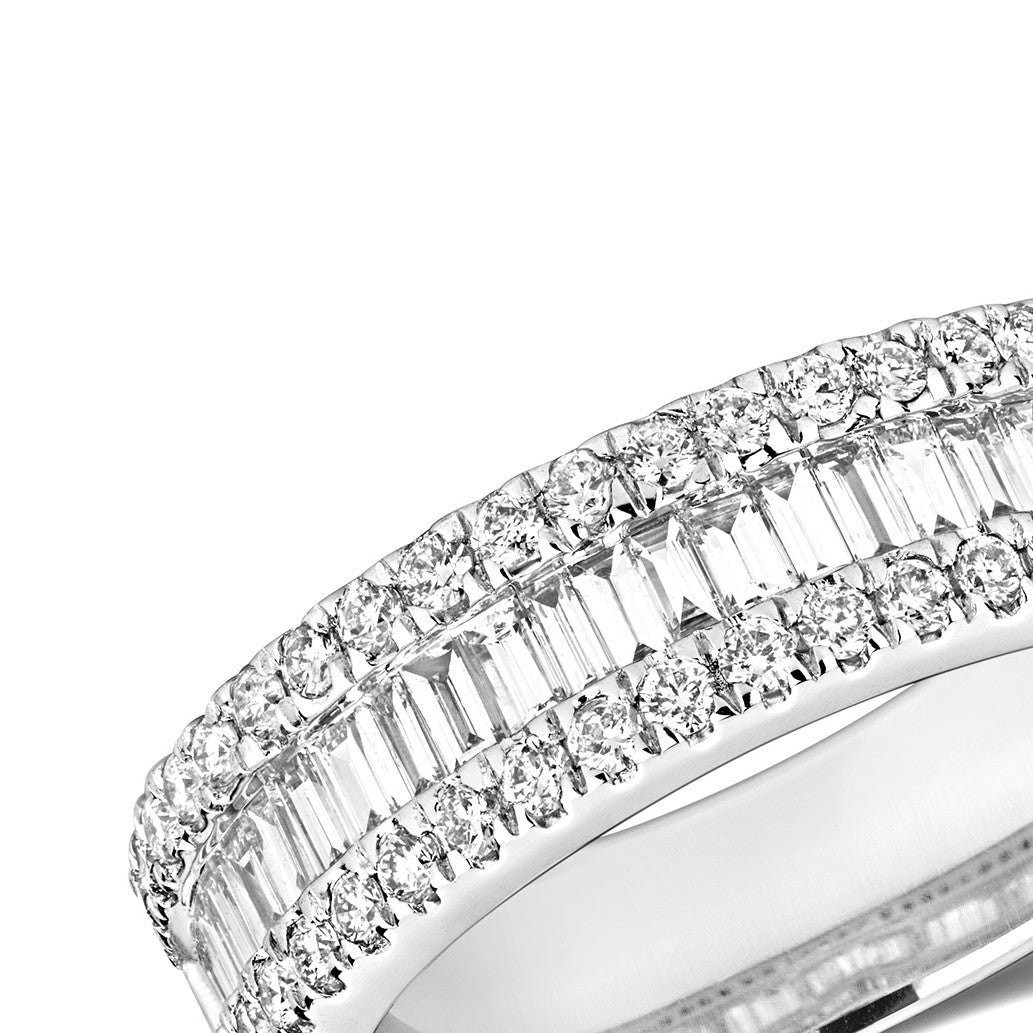 Natural Diamond Statement Eternity Ring 18ct White Gold Hallmarked Sizes J - Q
